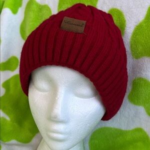 Red Lined Knit Beanie